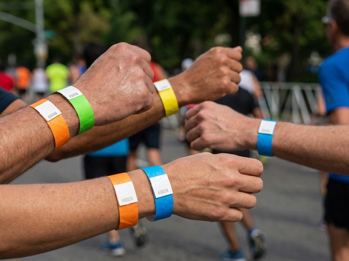 Trkači s narukvicama za identifikaciju u bojama na gradskom maratonu